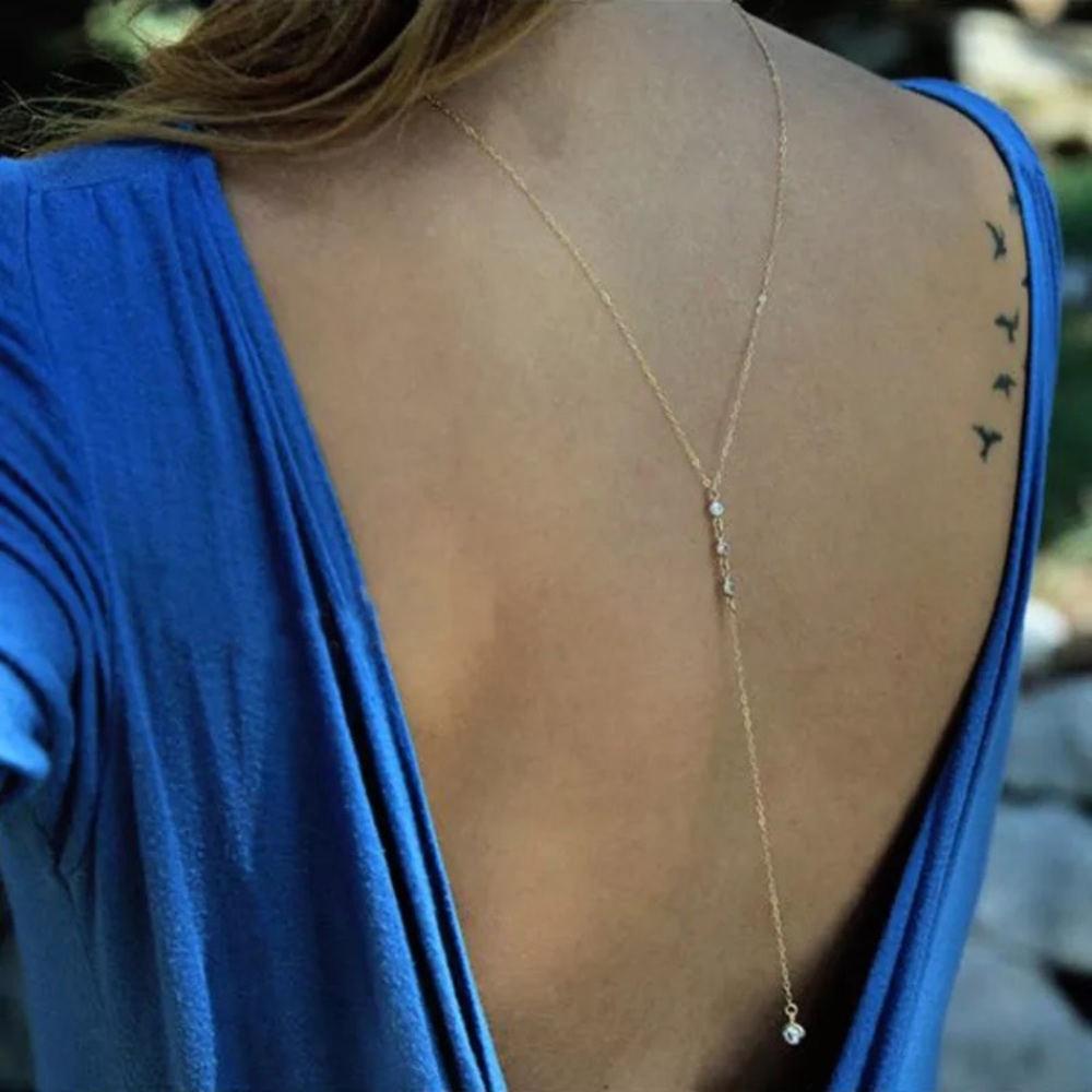 ⚜️𝟯𝟬%𝗢𝗙𝗙 𝗯𝘂𝗻𝗱𝗹𝗲𝘀 𝟯+⚜️ NEW Gold Drop Body Chain Choker - Picture 9 of 12